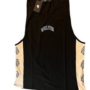 Black and Cream Wolves Tank Top